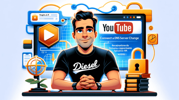 Conectando um domínio Registro.br ao Cloudflare 6 DALL·E 2023 12 22 10.40.51 Create a YouTube cover in a Pixar style illustration for a tutorial on connecting a domain from Registro.br to Cloudflare. The cover should feature a